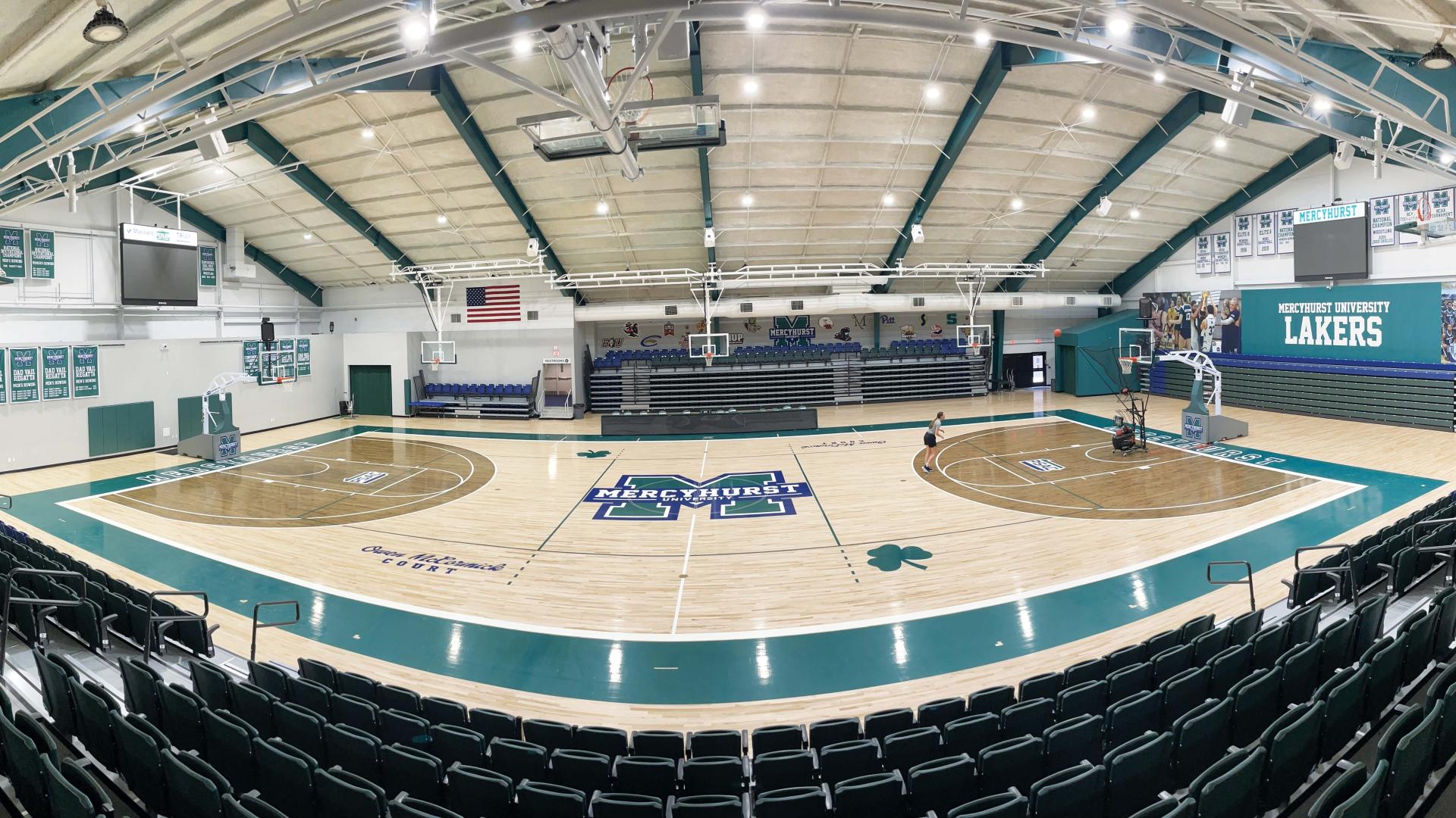 panoramic photo of the mercyhurst athletic center