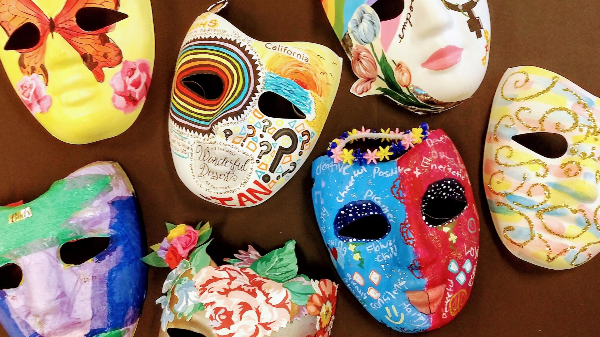 hand painted and decorate masks